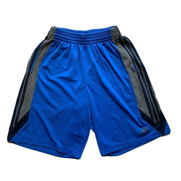 Adidas DualThreat Athletic Shorts Mens Medium 3 Stripes Blue Sports Athleisure‎ - Picture 1 of 12